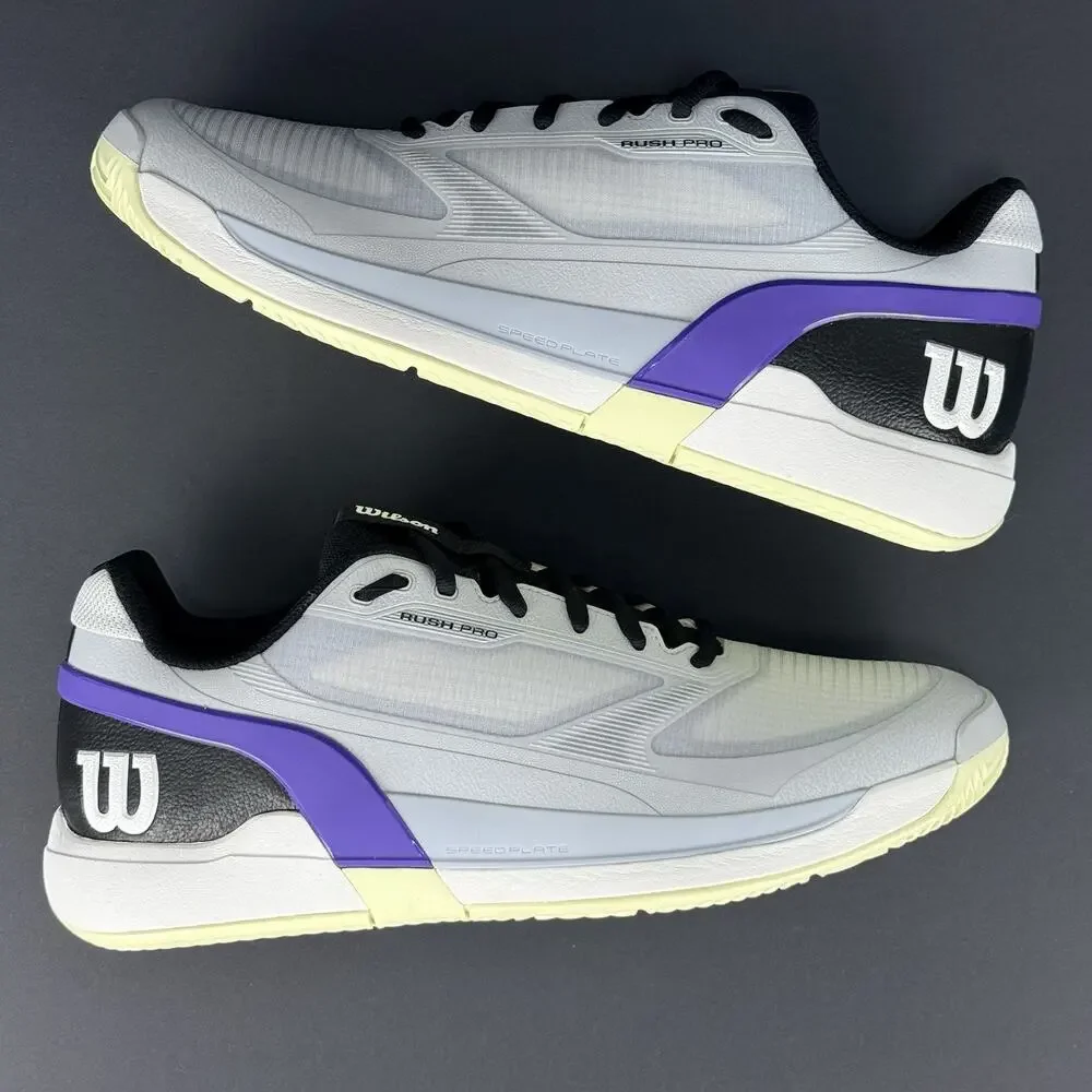 Wilson Rush Pro 5 SAMPLE Men's Tennis Shoes 10 Size WRS33853S White/Black/Purple